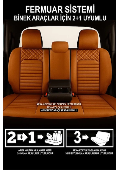Mini Countryman R60 Cooper D 1.6 112 Hp All4 2012 Uyumlu Spor Serisi Deri Taba Oto Kılıfı Tam Set