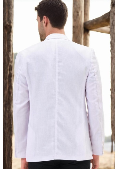 C9059 Dewberry Erkek Ceket-açık Beyaz