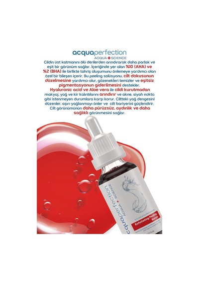 10% Aha + 2% Bha Yenileyici & Canlandırıcı Ve Cilt Tonu Eşitleyici Kırmızı Exfoliating Peeling Serum Gözenek Ve