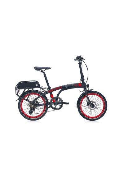 Carraro Ego 2.1 8-v Hd Elektrikli Katlanır Bisiklet - 28,5 Cm Mat Siyah-kırmızı-gri