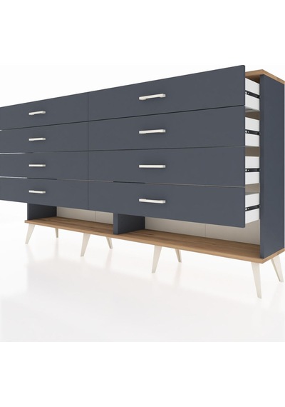 Arges Konsol 8 Çekmeceli 176x30x99 Antrasit-çam/antrasit Antrasit-çam/antrasit Arges Konsol 8 Çekmeceli 176x30x99 Antrasit-çam/antrasit Antrasit-çam/antrasit
