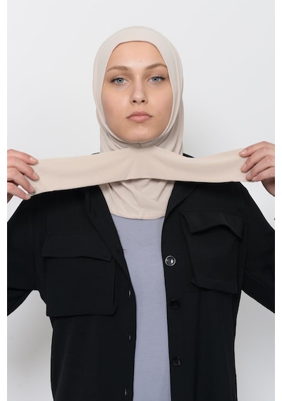 Altobeh Çıtçıtlı Hazır Eşarp Hijap Krem