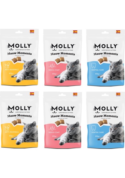 Molly Meow Moments 3 Çeşit Karma Kedi Ödül Maması 60 G X 6 Adet