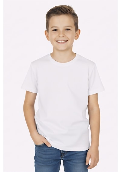 Modanino Erkek Çocuk Geniş Kalıp T-shirt 12-16 Yaş 12559 Beyaz