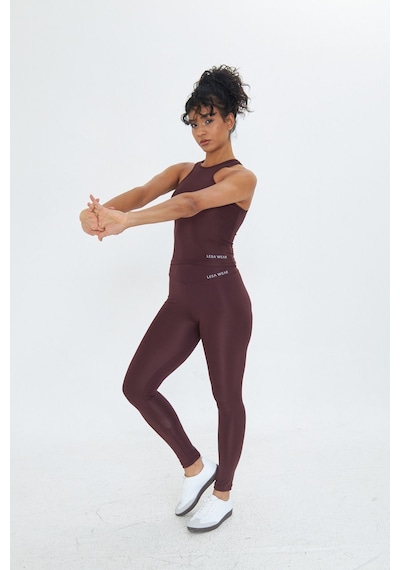 Sportempt Lesa Wear Çapraz Detaylı Basic Spor Crop Atlet Kahverengi