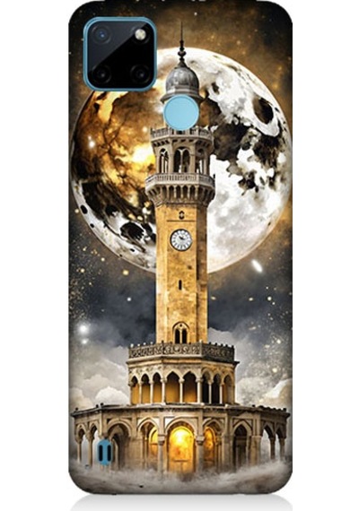 Realme C21y Uyumlu Saat Kulesi Desenli Silikon Kılıf