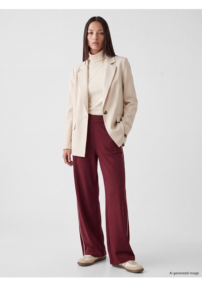 Lcw Everyday Bordo Şerit Detaylı Soft Touch Kadın Eşofman Altı