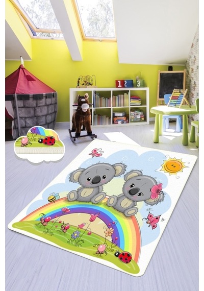 Raınbow Elephants 80X120 Cm Çocuk Ve Bebek Halısı