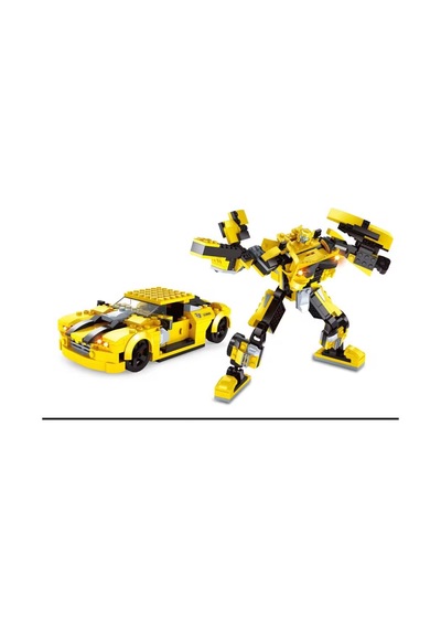 Ausini Titan Form Heroes 244 Parça 2 İn 1 Araca Dönüşen Sarı Robot