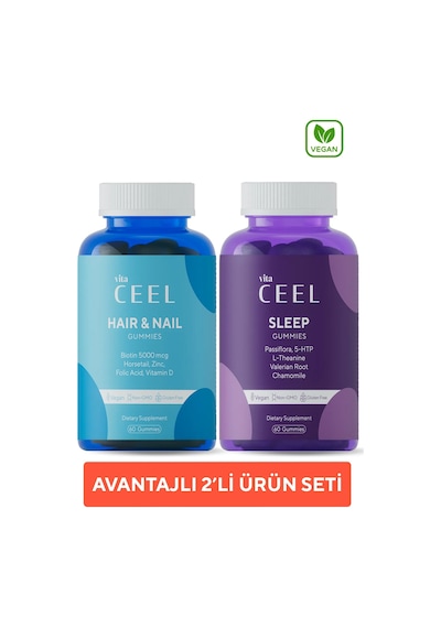 Vita Ceel Sleep + Hair & Nail Takviye Edici Gıda 2 x 60 Gummies