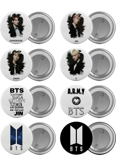Bts Çanta Rozeti Seti 8 Adet En Büyük Boy 5.8Cm Iğneli Broş (525057014)