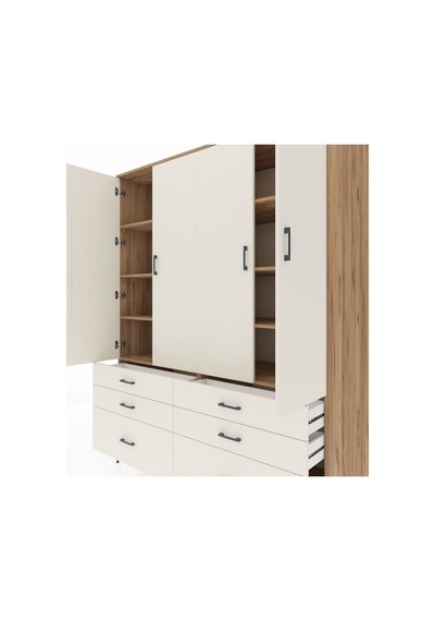 Kronos Gardrop 8 Raflı 6 Çekmeceli 4 Kapaklı 176x59x221 Çam-aytaşı Beyaz Kronos Gardrop 8 Raflı 6 Çekmeceli 4 Kapaklı 176x59x221 Çam-aytaşı Beyaz