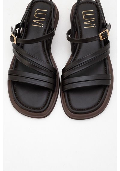 Luvishoes Luvi Shoes Cesar Kahverengi Hakiki Deri Kadın Sandalet Kahverengi