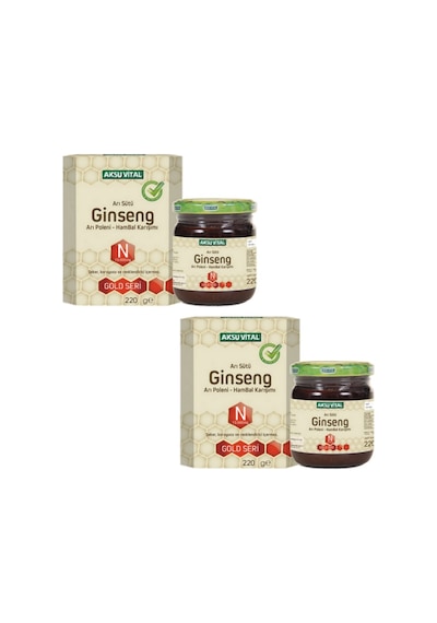 Aksu Vital Gold N 13.000 MG Ginseng Arı Sütü Arı Poleni Ham Bal Karışımı 2 x 220 G