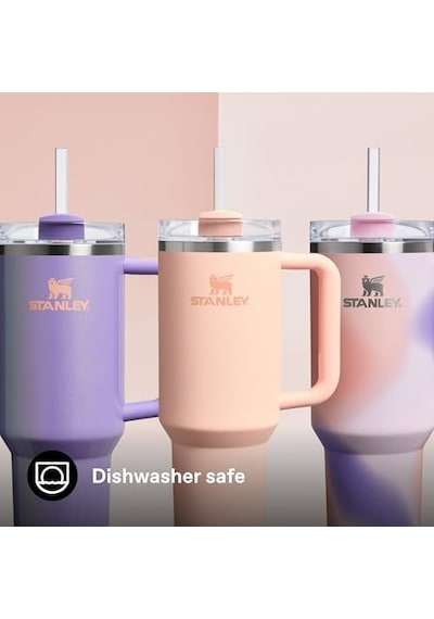 Pipetli Termos Bardak, 1.18 Litre, Pastel Turuncu Orange Cream Açık Beyaz