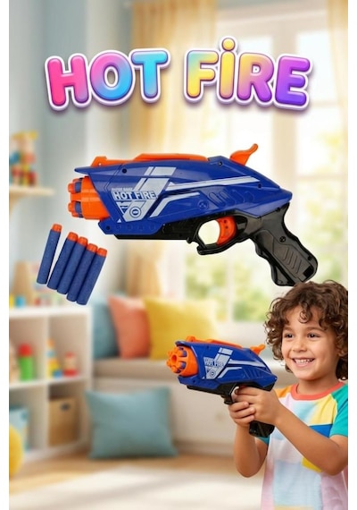 Hot Fire 5 Sünger Dart Atabilen 10 Yumuşak Sünger Dartlı 28cm Eğlenceli Oyuncak Dart Atıcı