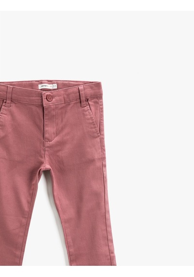 Koton Chino Basic Pantolon Pamuklu Cepli Somon 9ykb46405ow