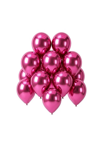 Pembe Renk Lateks Krom Balon 30 Cm - 12 Adet