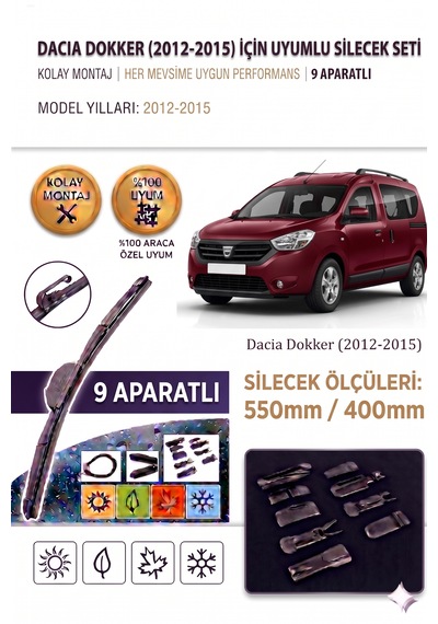 Dacia Dokker Ön Cam Silecek Takımı 2012-2015