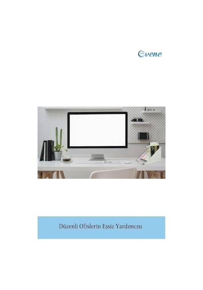 Evene Dosya Düzenleyici Masa Üstü Organizer Ahşap Evrak Raflı Model 4, Beyaz