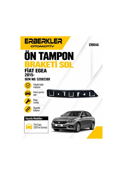 Fiat Egea 2015- Ön Tampon Braketi Sol Uyumlu No: 52082388 - Erb818