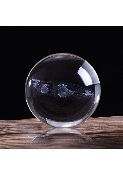 Dekoratif Metal Ayaklı Güneş Sistemi 3D Cam Küre