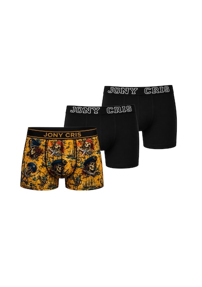 Jony Cris Baskılı Desenli Erkek Boxer 3 Lü Erkek Baksır İç Giyim Karışık Renk 1