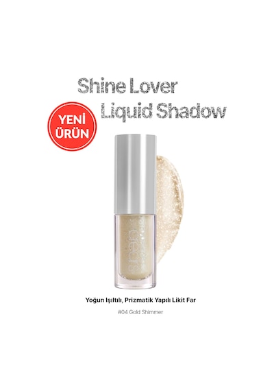 Cre'ars Yoğun Işıltılı, Prizmatik Yapılı Likit Far Shine Lover Liquid Shadow 04 Gold Shimmer