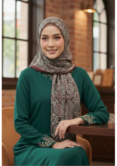Eyfel Pamuklu Soft Özel Seri Şal Etnik & Çiçekli Desen, Orjinal, Tesettür Giyim, Yeni Koleksiyon Bordo