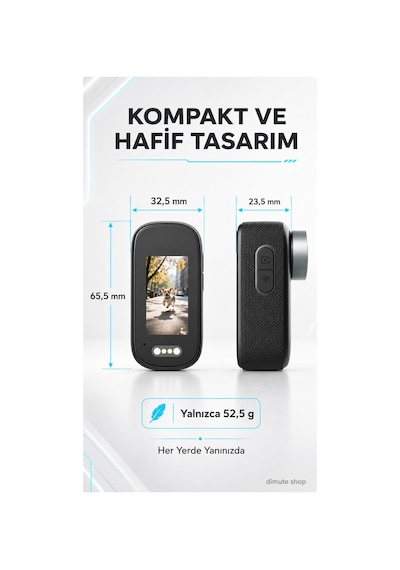 4k Hd Aksiyon Kamerası 1.47" Ekran Manyetik Klipsli Taşınabilir Video Kamera + Aksesuar Seti Siyah - 804700912 Siyah