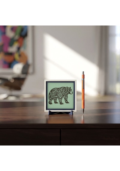 Karakterli Ayı Figürlü Özel Tasarım Dekoratif Obje, Yaşam Alanınız İçin Modern Armağan 10x10 Cm