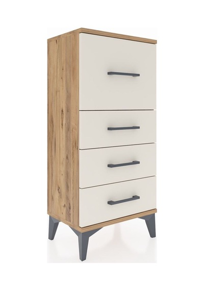 Arges Komodin 4 Çekmeceli 44x30x96 Çam-aytaşı Atlas Çam