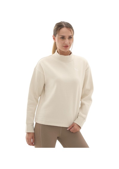 688152-87 Puma Her Relaxed Crew Fl Kadın Sweatshirt Bej 688152-87 Bej