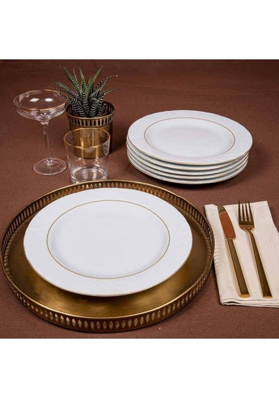 Güral Porselen Soprano Yaldızlı 6 Adet 20cm Pasta Tabağı SPR20DU