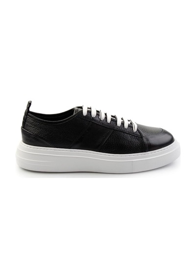 Bambi Siyah Hakiki Deri Erkek Sneaker E01083018003 Siyah