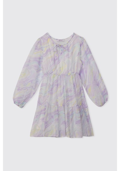 Panço Kız Çocuk Lila Elbise 2611gk26060 Mor