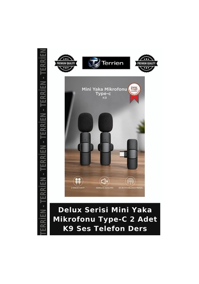 Delux Serisi Mini Yaka Mikrofonu Type-c 2 Adet K9 Ses Telefon Ders