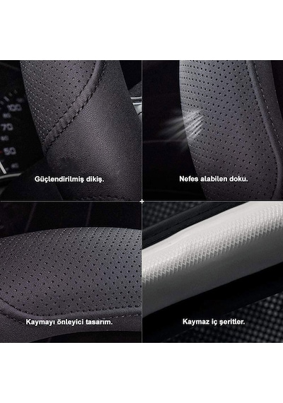 Michelin Mc1003naz Premium Suni Deri Direksiyon Kılıfı Mavi