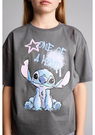 Defacto Dısney Lılo & Stıtch Tişört Kız Çocuk Antrasit Kız Çocuk T-shirt H0724a8/ar58 Antrasit