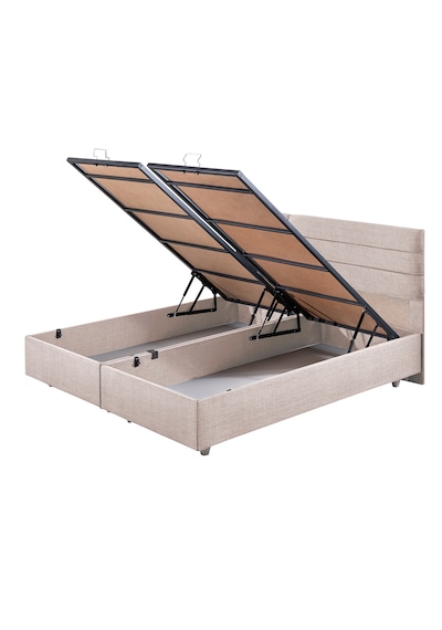 Viyana Çift Kişilik Baza Başlık Letto Yatak Seti - Krem 180 x 200