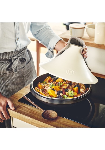 Emile Henry İnduksiyon Uyumlu Tajin 32 Cm 4 L Slate Beyaz Kapaklı/slate -776632 - Beyaz Kapaklı/slate Beyaz