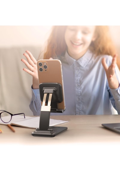Polosmart PSM84 Masaüstü Katlanabilir Telefon Tablet Tutucu Stand - Siyah