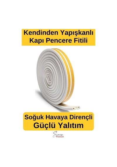 Kapı Ve Pencere Soğuk Izolasyon Bandı Fitili Kendinden Yapışkanlı Kauçuk Yalıtım Bant 2x10 20 Mt