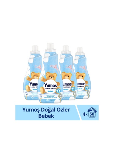 Yumoş Doğal Özler Konsantre Çamaşır Yumuşatıcısı Bebek 1200 Ml 50 Yıkama 4 Adet Diğer