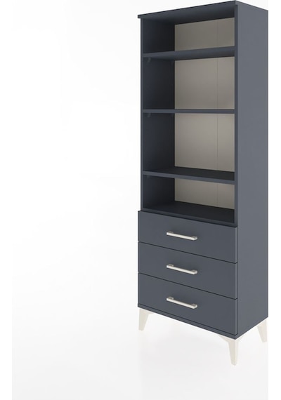 Arges Dolap 4 Raflı 3 Çekmeceli 60x30x163 Antrasit-antrasit Antrasit