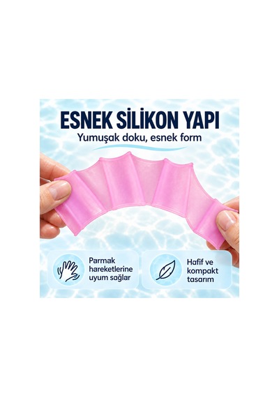 Silikon Yüzme El Paleti Parmak Arası Perdeli Su Egzersizi Eldiveni Pembe-s Pembe-s