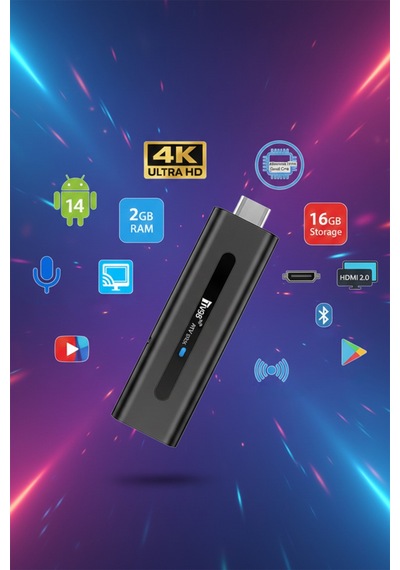 Android 14 Tv Stick 4k Ultra Hd Dual Wifi Bluetooth Akıllı Tv Dönüştürücü