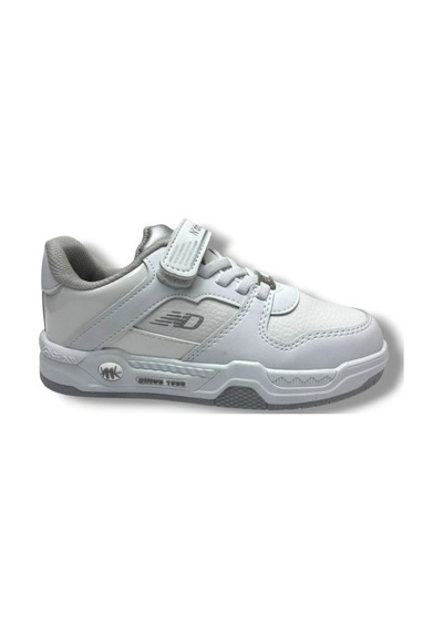 Ndrops 012-26 Deri Cırt Bantlı Çocuk Sneaker 31-35 Beyaz