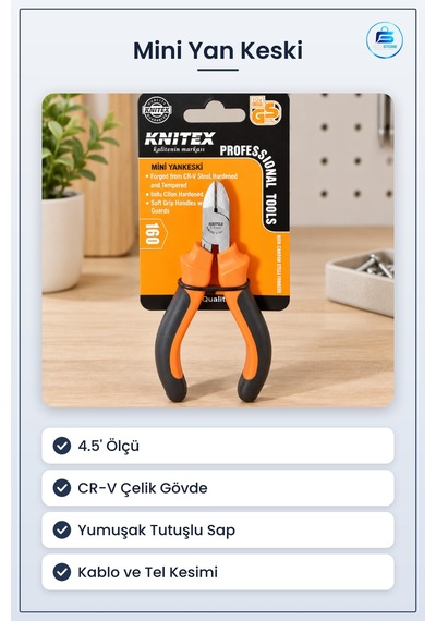 Mini Yan Keski 4.5' Yankeski Kablo Tel Kesici Manuel Hırdavat El