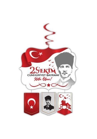 29 Ekim Cumhuriyet Bayramı Temalı Tavan Sarkıt Süsü 130cm 33cm 0  -  99